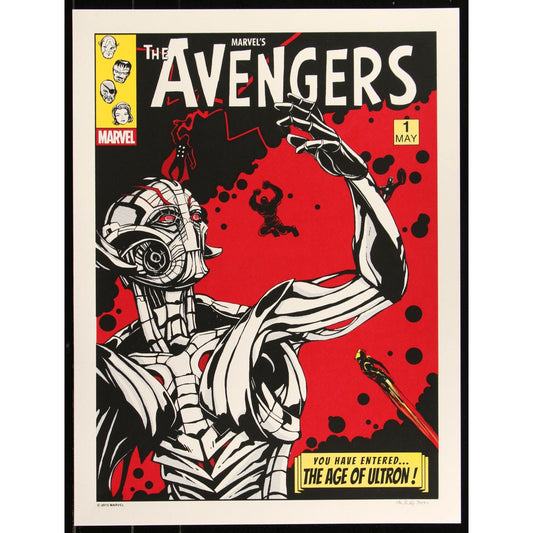 AVENGERS: AGE OF ULTRON 18x24 art print signed artist Isaac Bidwell 2015 #30/40