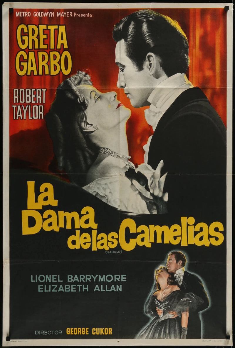 Camille (1936) Argentine Movie Poster Fodled 29x44 Greta Garbo Robert Taylor
