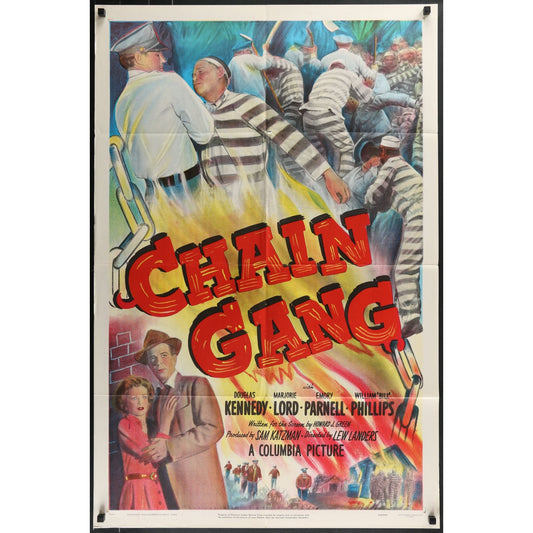 Chain Gang (1950) Original Folded Movie Poster