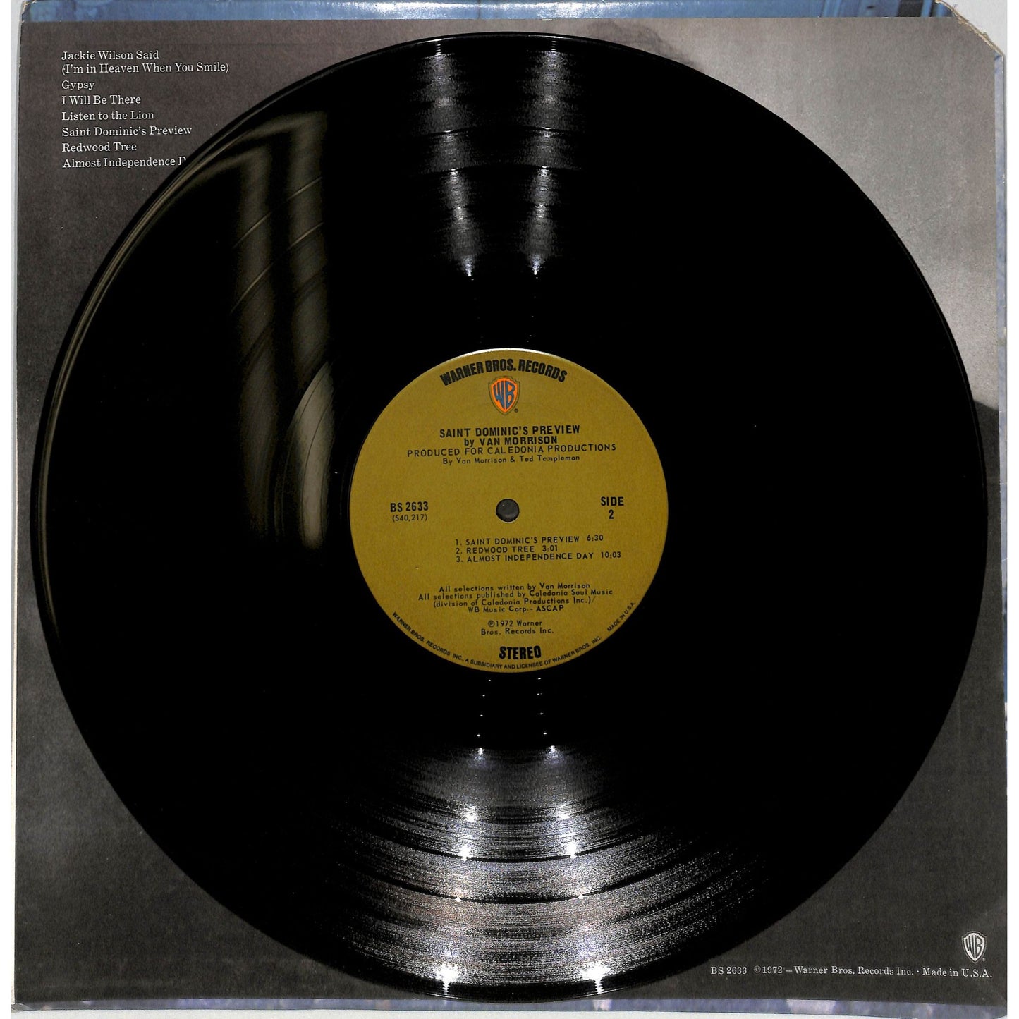 Van Morrison - Saint Dominic's Preview Vinyl Record BS 2633