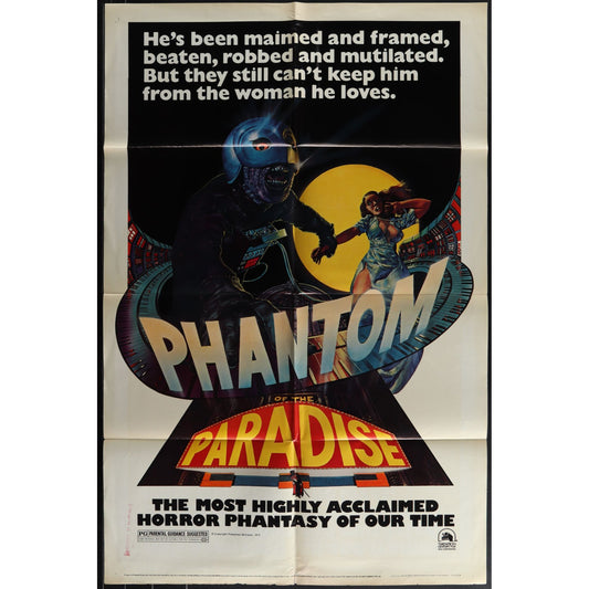 Phantom of the Paradise (1974) Original Folded Movie Poster 27x41 G Cond EM4-83