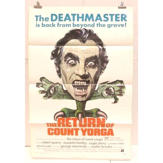 The Return of Count Yorga (1971) Orig. Movie Poster Folded 27x41 Robert Quarry