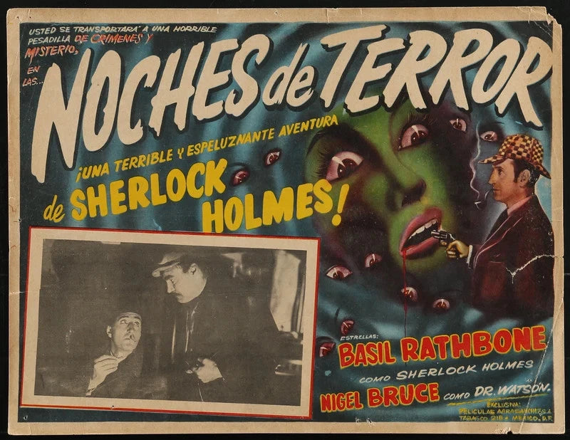 Terror by Night 1950s Reissue Mexican Lobby Card 12.75x16.5 Sherlock Holmes