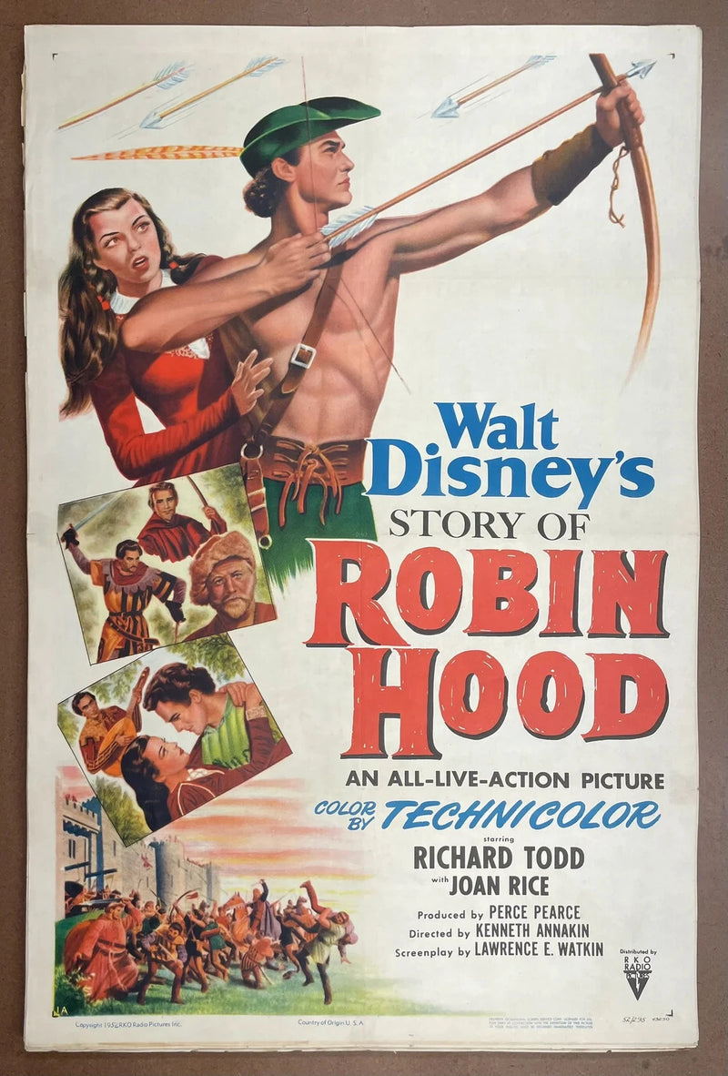 Walt Disney Story of Robin Hood 1952 Original US One Sheet Folded Poster