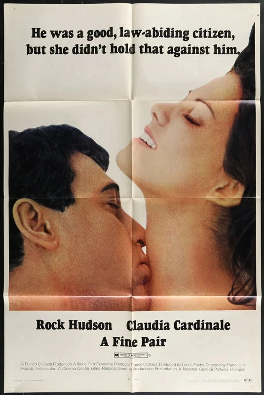 A Fine Pair (1968) Original Movie Poster 27x41 Rock Hudson Claudia Cardinale