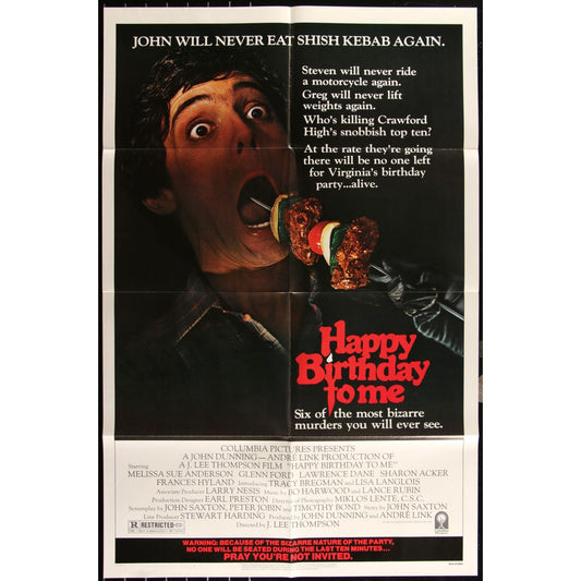 Happy Birthday to Me (1981) Original Cult Horror Movie Poster 27x41 Folded EM4-1