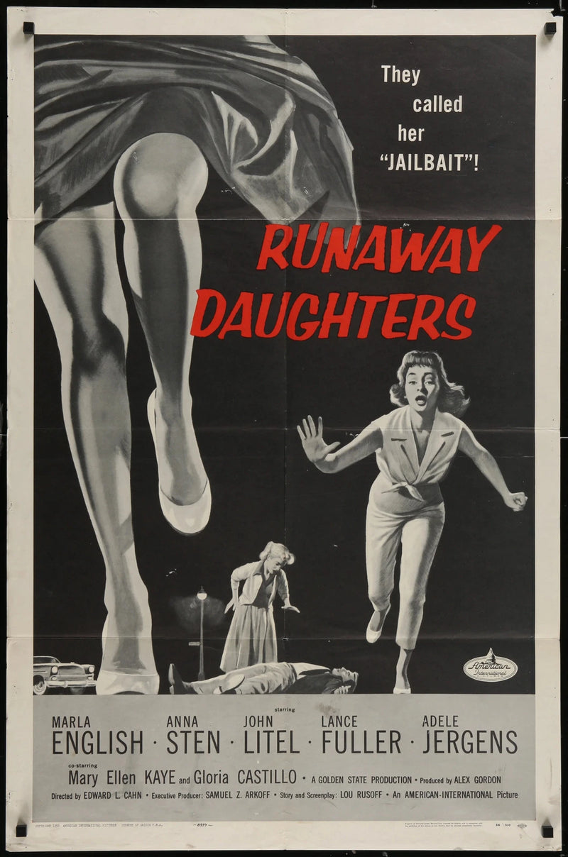 Runaway Daughters (1956) Original Movie Poster One Sheet 27x41 AIP Bad Girls