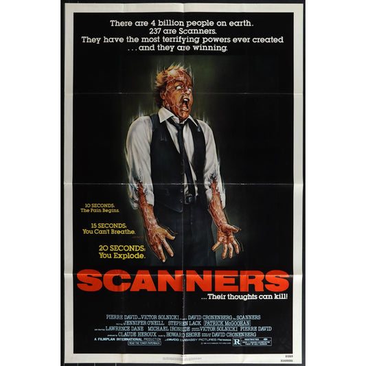 Scanners (1981) Original Movie Poster Folded 27x41 David Cronenberg EM4-48