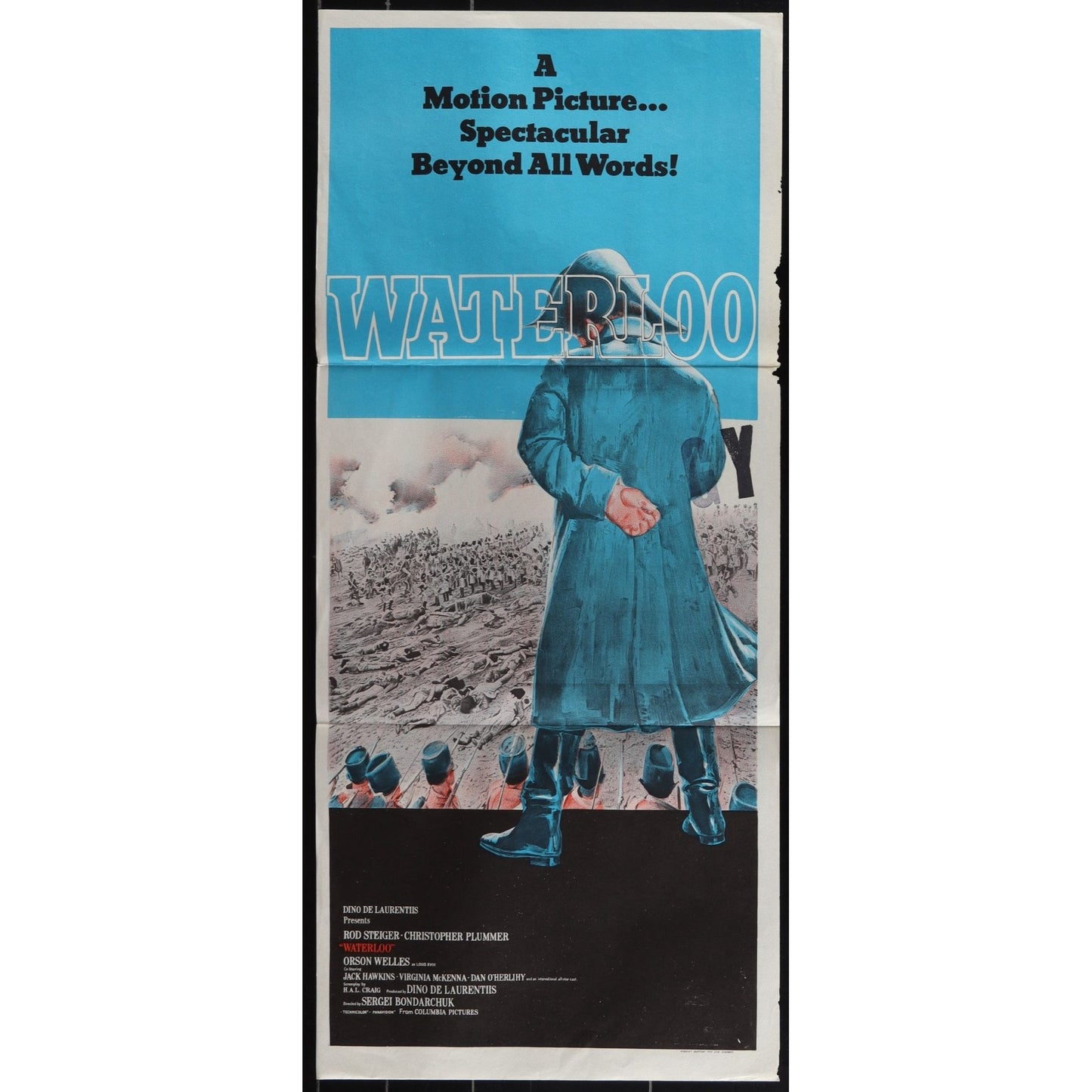 Waterloo (1970) Original Australian Daybill Movie Poster Folded 13x30