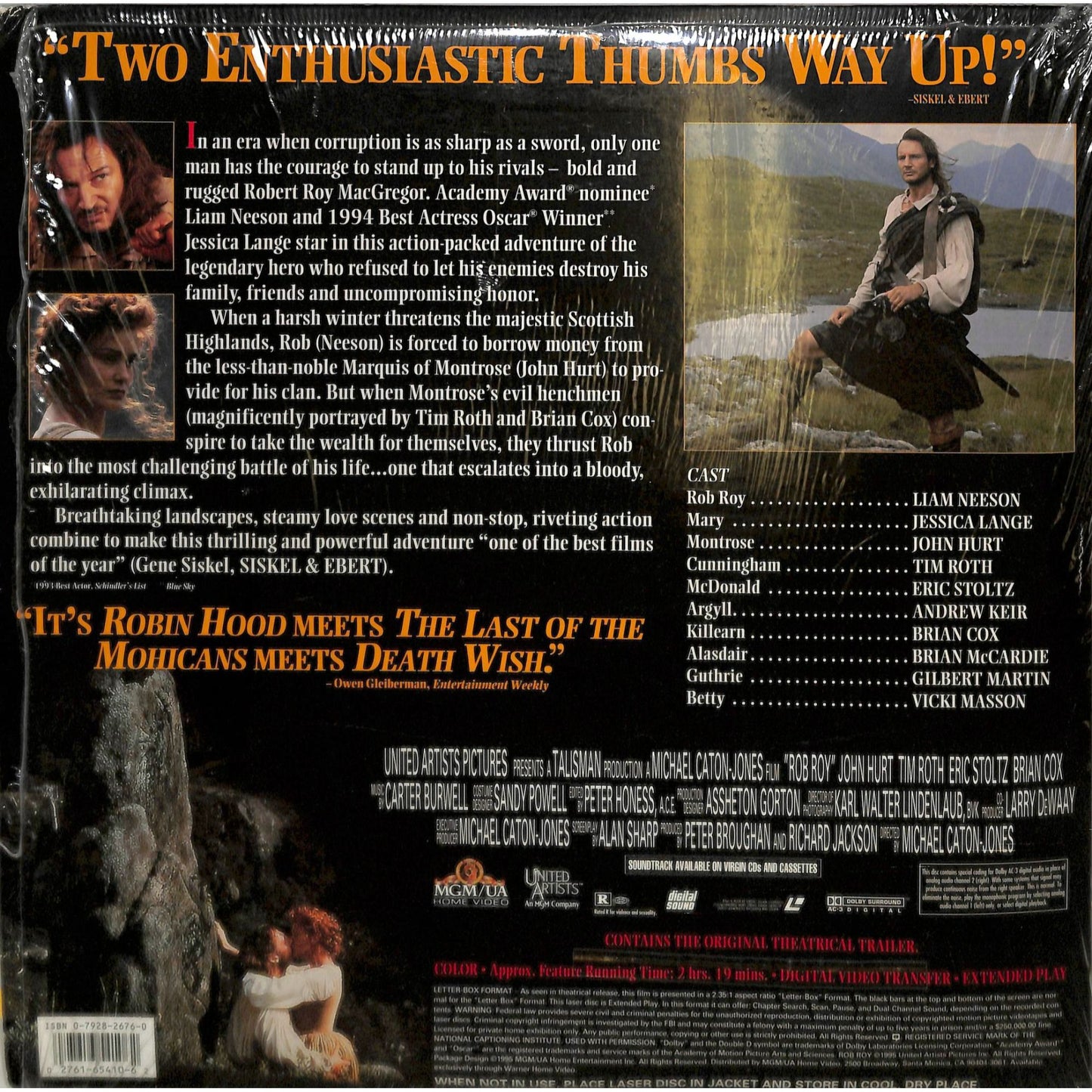 Rob Roy (1995) Laserdisc