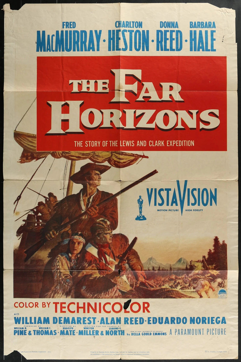 The Far Horizons 1955 Original Movie Poster 27x41 Fred MacMurray Charlton Heston