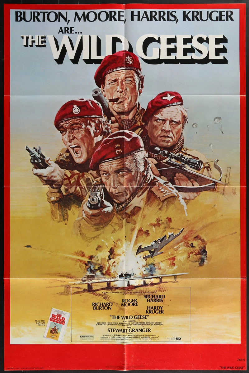 The Wild Geese (1978) Original One Sheet War Action Poster 27x41 Richard Burton