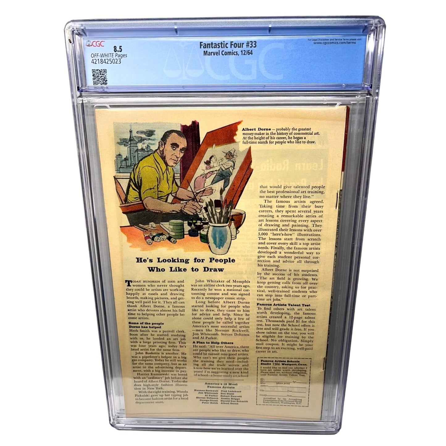 Fantastic Four #33 1964 CGC 8.5 Featuring Sub-Mariner First Appearance of Attuma