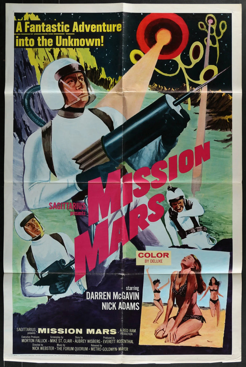 Mission Mars 1968 Original Movie Poster 27x41 Darren McGavin Sci-Fi
