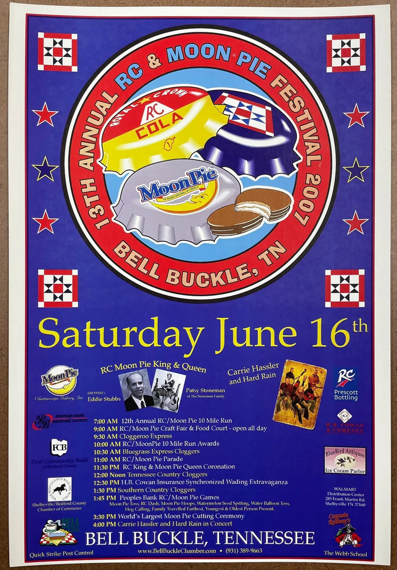 2007 RC Cola Moon Pie Festival Bell Buckle Tennessee Event Poster 11.5x17