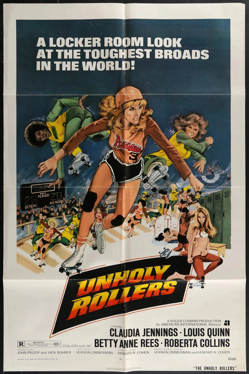 The Unholy Rollers (1972) Original One Sheet Movie Poster 27x41 Claudia Jennings