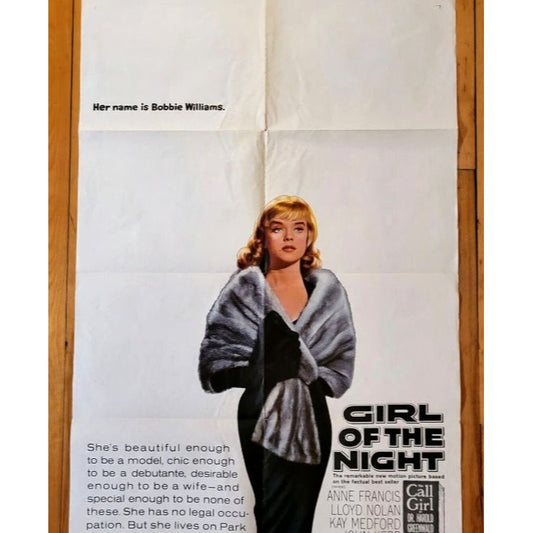 Girl of The Night (1960) Original Movie Poster 27x41 Folded Anne Francis