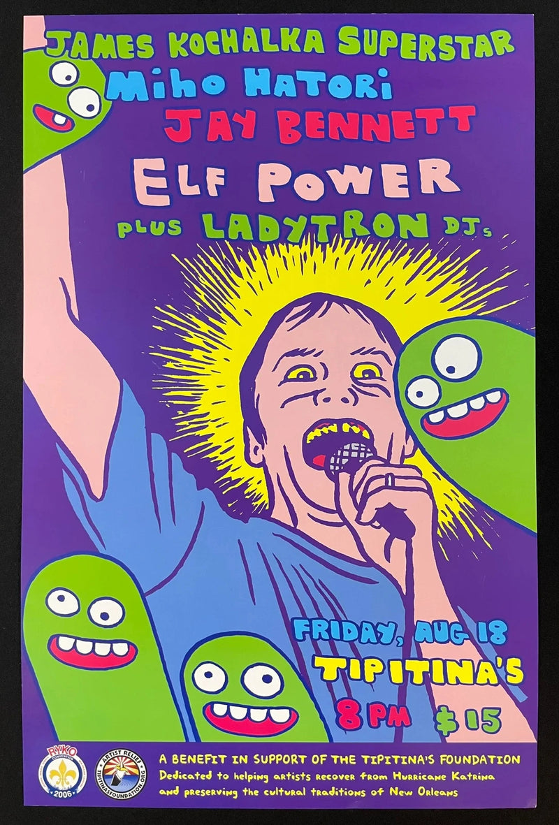 James Kochalka Superstar Miho Hatori Elf Power 2006 Concert Poster 11x17