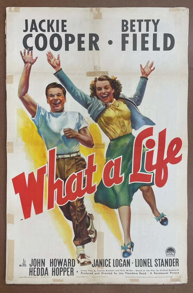 What a Life 1939 Original US One Sheet Folded Jackie Cooper Comedy Poster