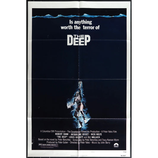 The Deep (1977) Original Movie Poster Folded 27x41 Nolte, Bisset EM4-136