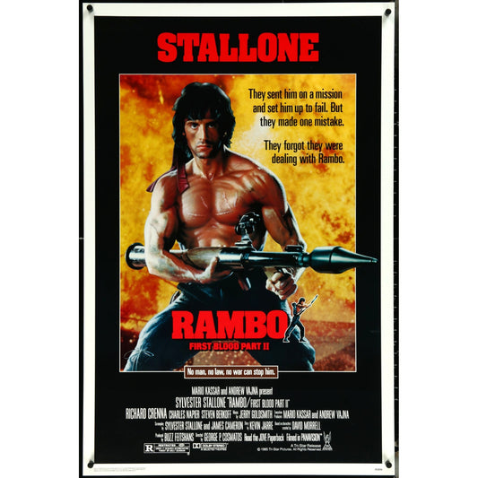 Rambo: First Blood Part II (1985) Original Movie Poster 27x41 SS Rolled Stallone