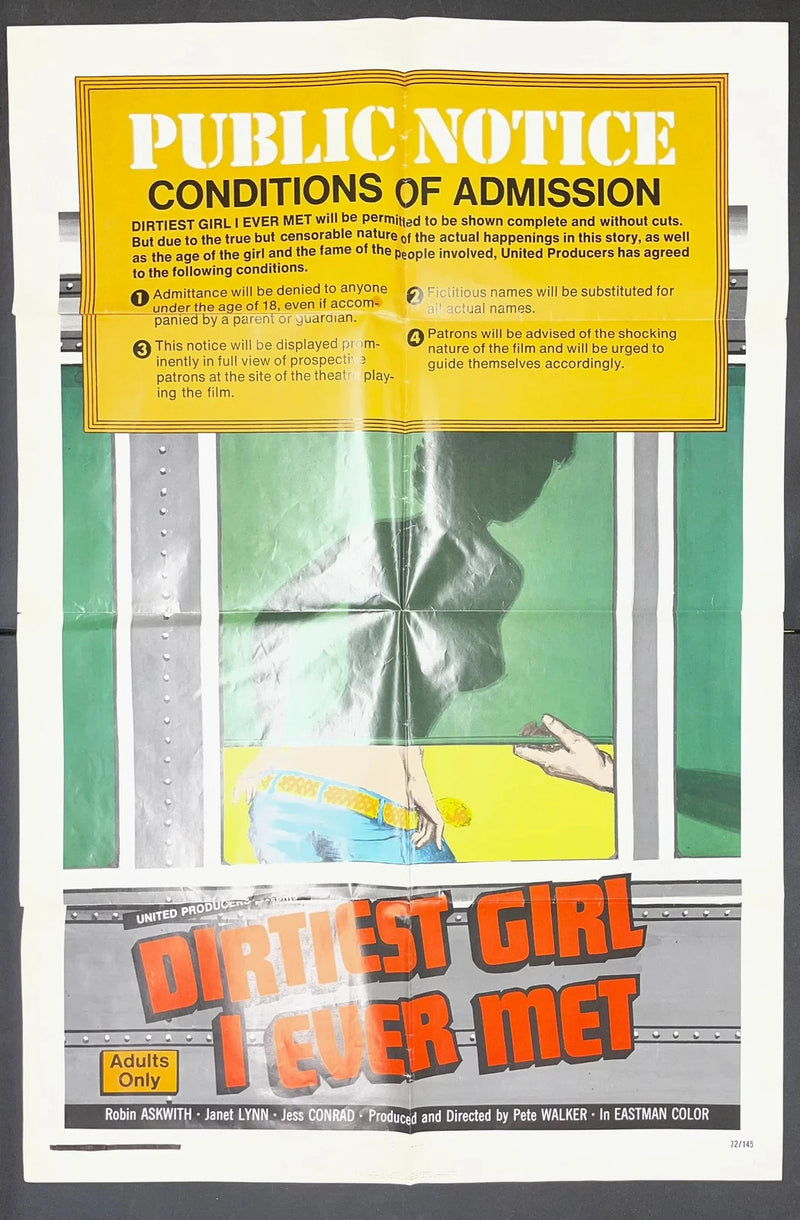 The Dirtiest Girl I Ever Met (1970) Original Movie Poster Folded 27x41