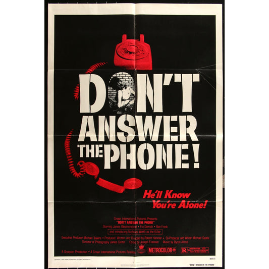 Don't Answer the Phone! (1980) Original Horror Movie Poster 27x41 Folded EM4-15