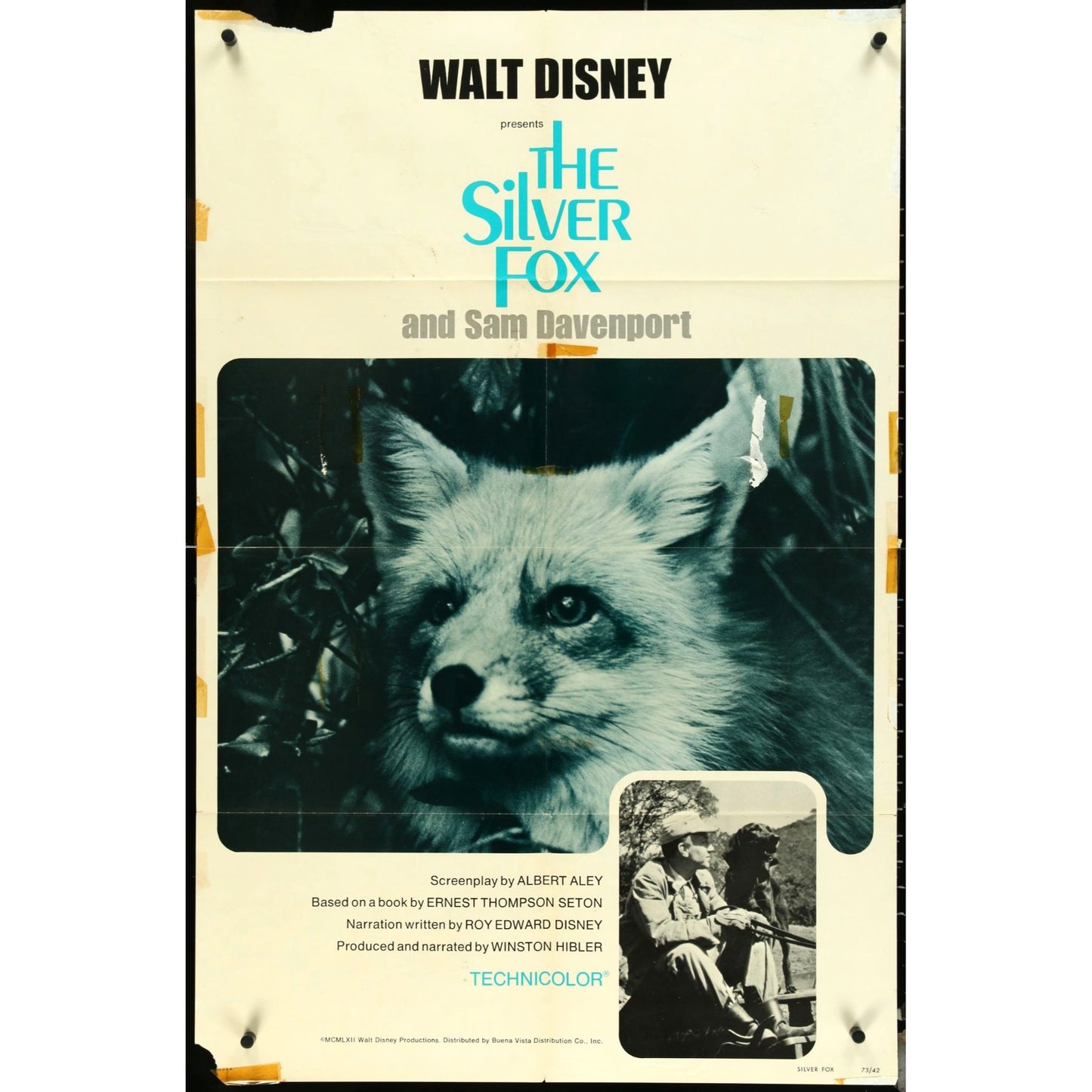 The Silver Fox and Sam Davenport (1972) Disney Original Poster 27x41 EM1A64