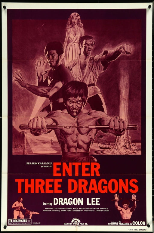 Enter Three Dragons (1978) Original Movie Poster Folded 27x41