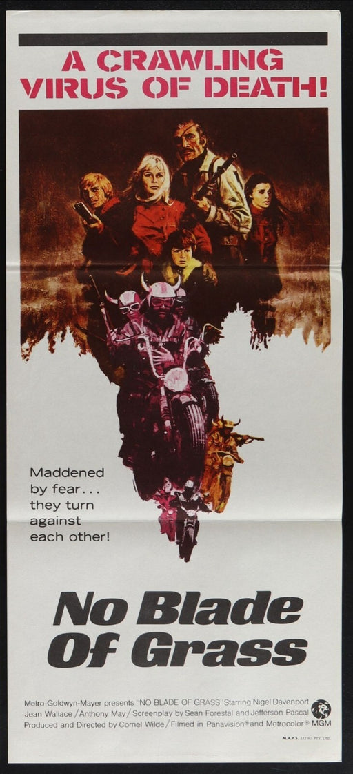 No Blade of Grass (1970) Original Australian Daybill Poster Folded 13x30