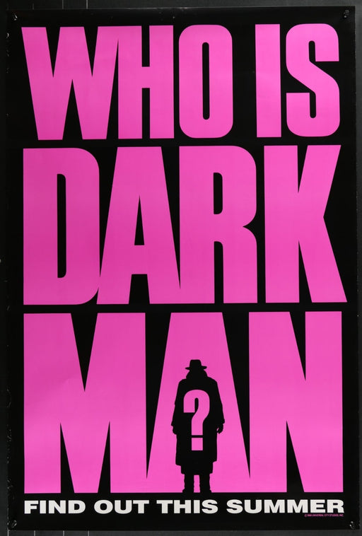 Who Is Dark Man? (1990) Original DS Movie Poster Pink Rolled 27x40