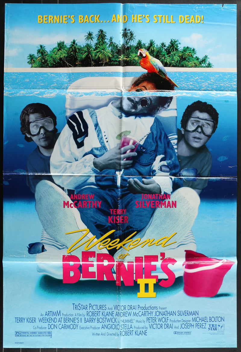 Weekend at Bernie’s II (1993) Original Movie Poster Folded 27x41