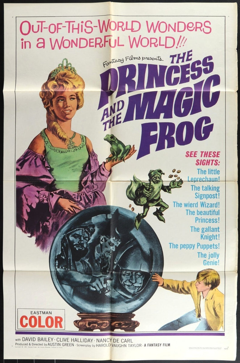 Princess & Magic Frog (1966) Original Movie Poster Folded 27x41