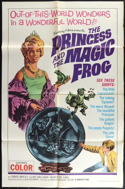 Princess & Magic Frog (1966) Original Movie Poster Folded 27x41