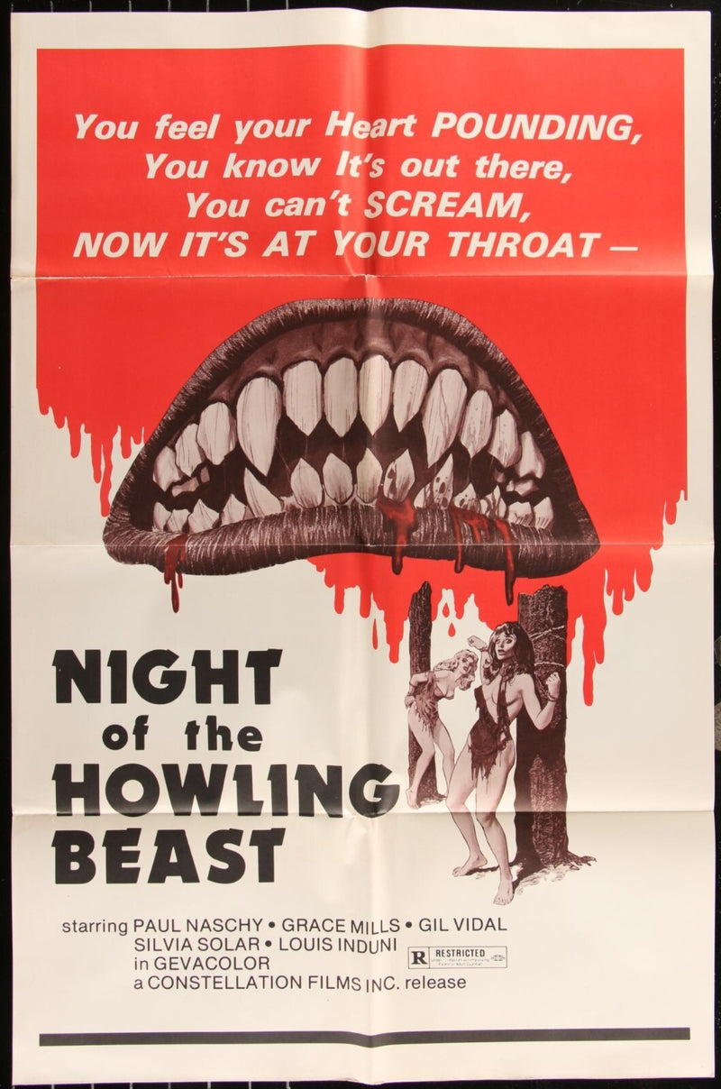 Night of the Howling Beast (1975) Original Movie Poster Folded 27x41