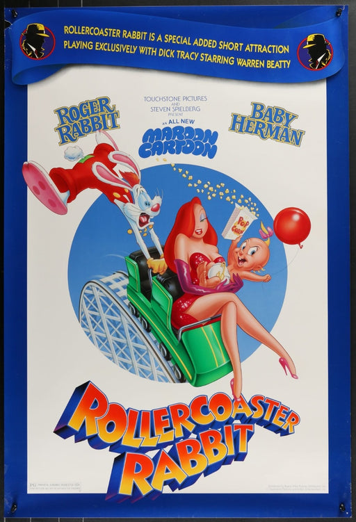 Roller Coaster Rabbit (1990) Original Double-sided Movie Poster Rolled 27x40