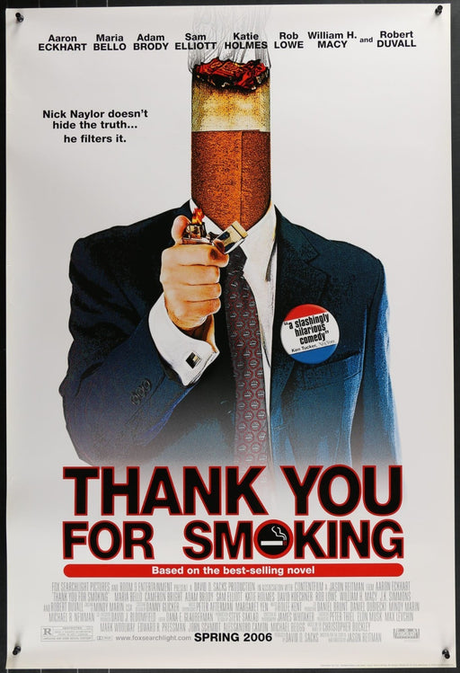 Thank You for Smoking (2005) Original Double-sided Movie Poster Rolled 27x40
