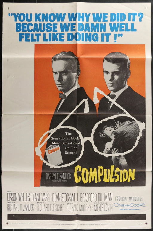Compulsion (1959) Original Movie Poster Folded 27x41