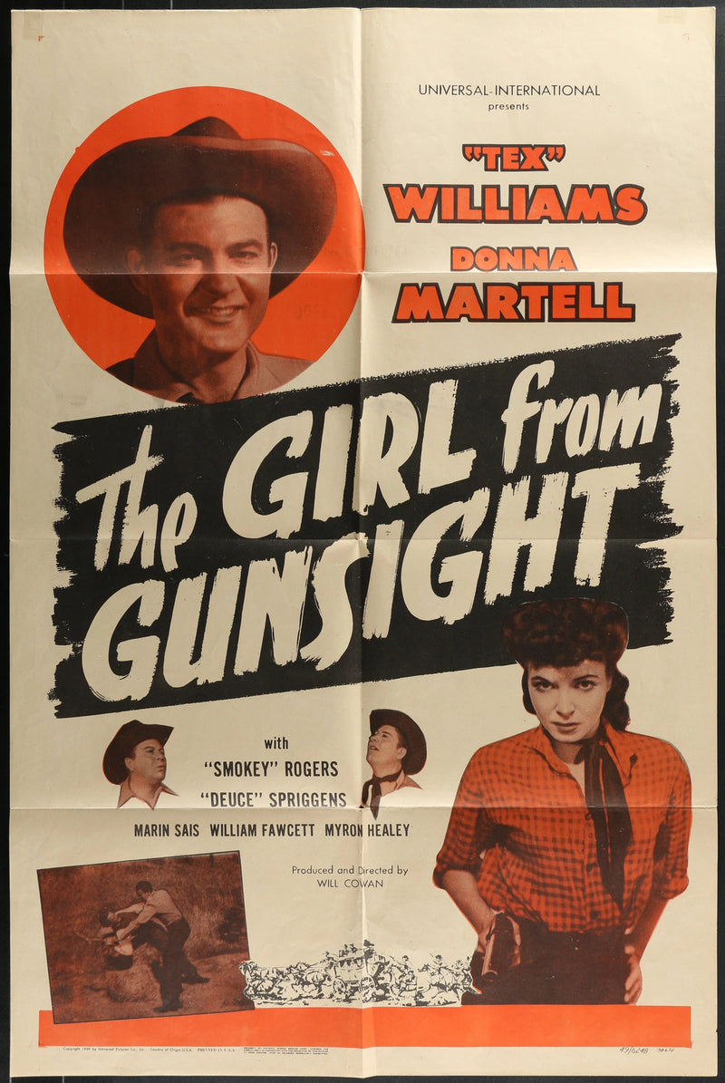 The Girl from Gunsight (1952) Original Movie Poster Folded 27x41