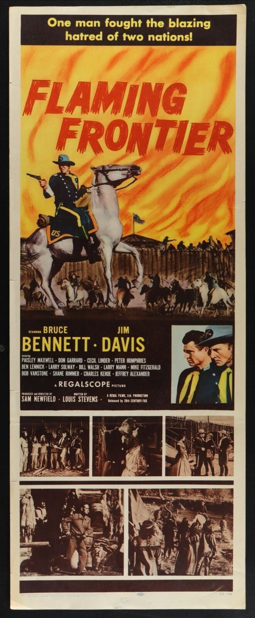 Flaming Frontier (1958) Original Movie Poster Rolled 14x36
