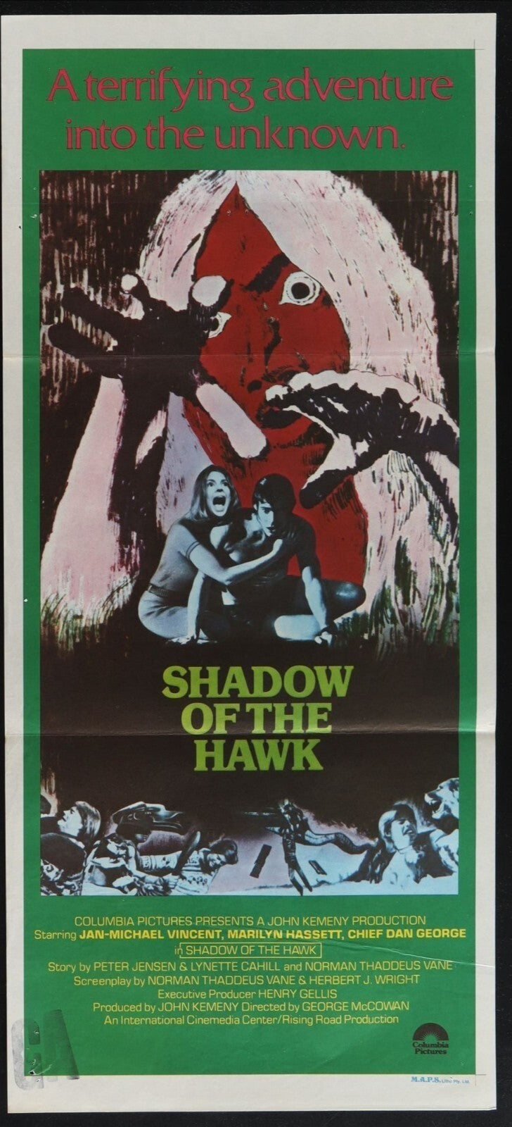 Shadow of the Hawk (1976) Original Australian Daybill Poster 13x30