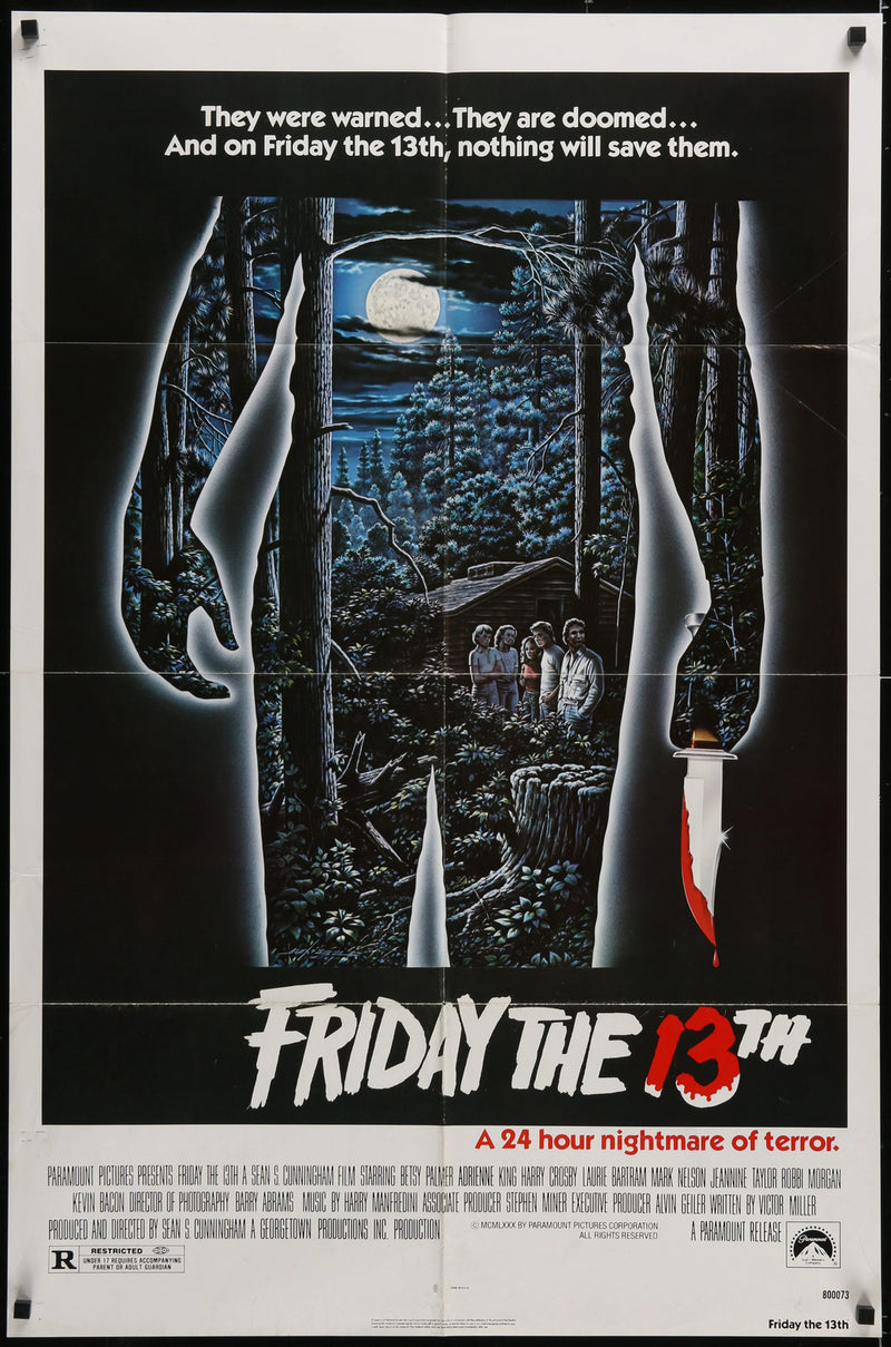 FRIDAY THE 13TH (1980) Original One Sheet 27x41 Movie Poster Horror