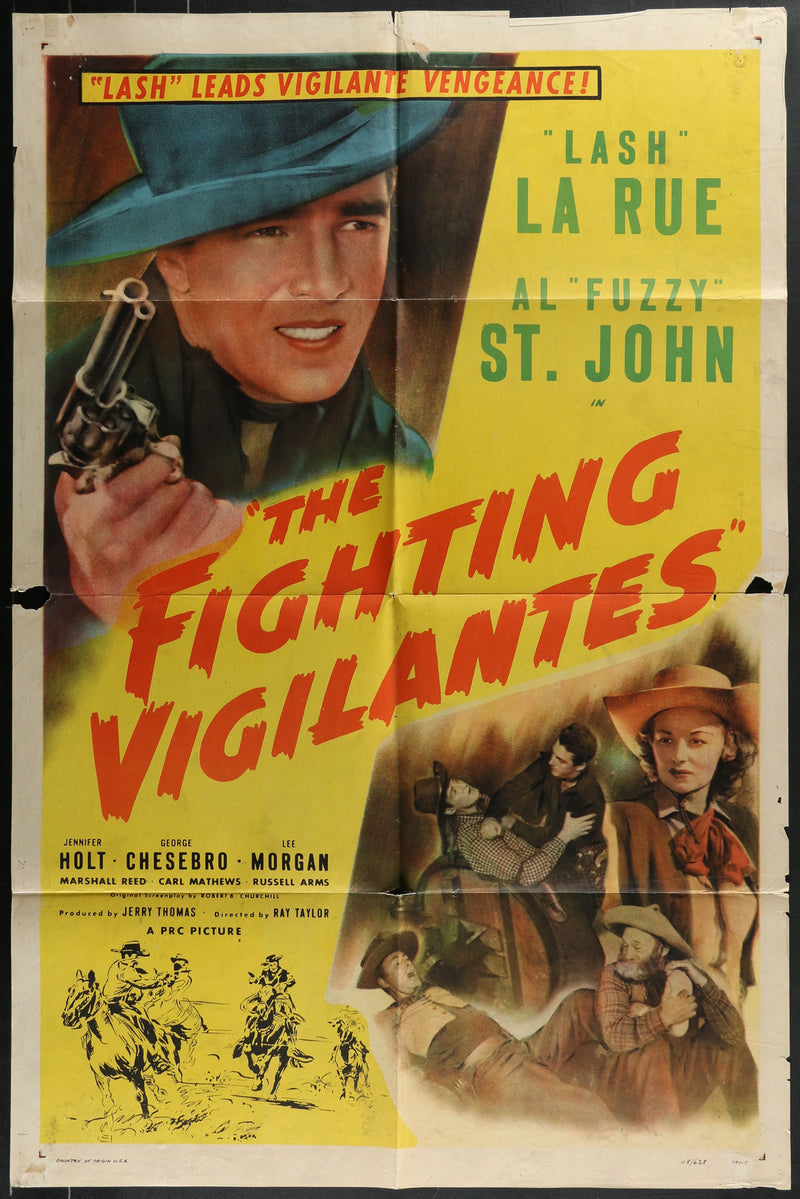 The Fighting Vigilantes (1947) Original Western Movie Poster Folded 27x41