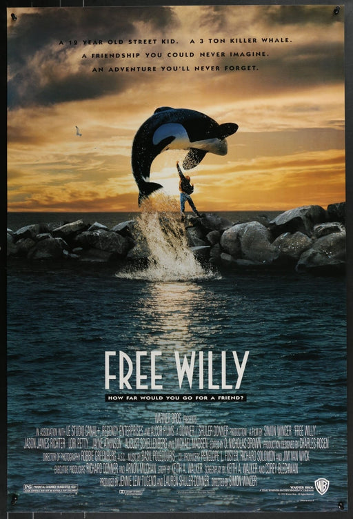 Free Willy (1993) Original Single-sided Movie Poster Rolled 27x40
