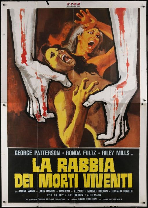 I Drink Your Blood (1971) Original Italian Two-panel Movie Poster Folded 55x78