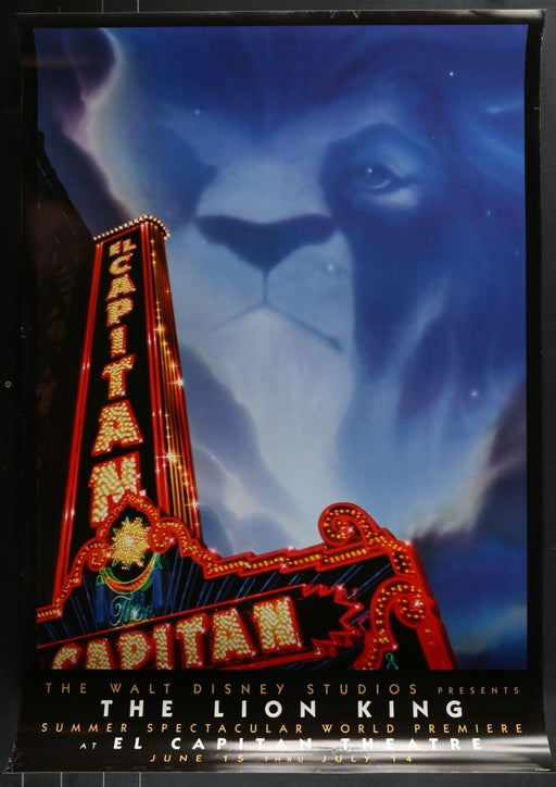 The Lion King (1994) Original Movie Poster El Capitan Theatre Rolled 27x40