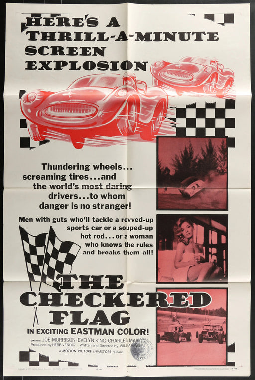 The Checkered Flag (1963) Original Movie Poster Folded 27x41