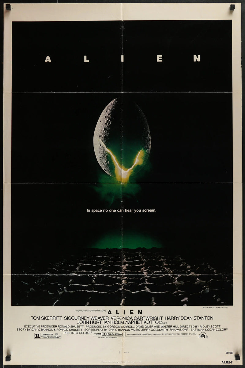 ALIEN (1979) Original One Sheet 27x41 Movie Poster Ridley Scott Sigourney Weaver