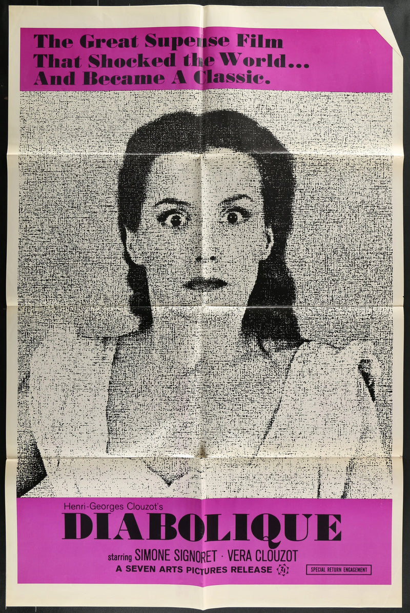 Diabolique (1955) Original Poster Folded 27x41
