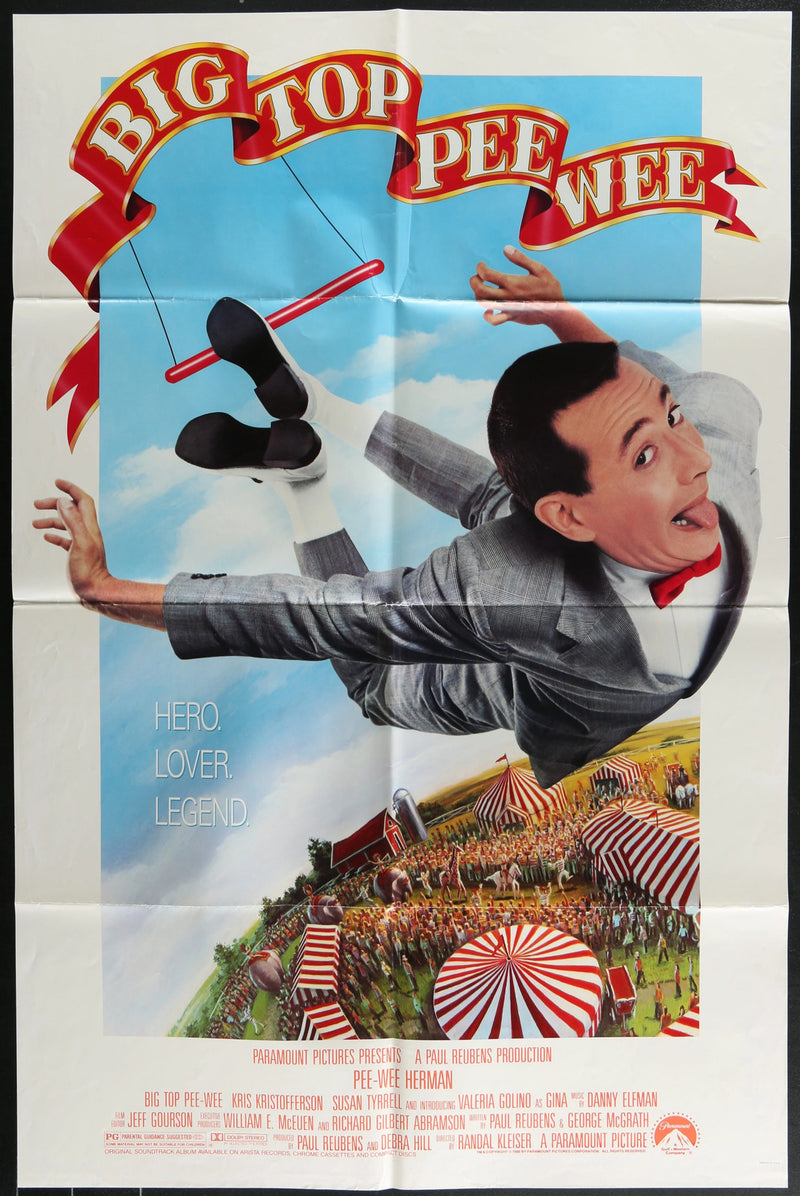 Big Top Pee-wee (1988) Original Movie Poster Folded 27x41